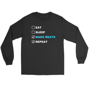 Eat Sleep Make Beats Repeat Long Sleeve T-shirt - Audio Swag