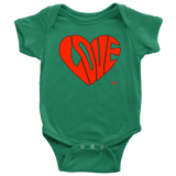 Love Heart Graphic Baby Bodysuit - Audio Swag