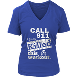 Killed This Workout Fitness Ladies V-neck T-shirt - Audio Swag