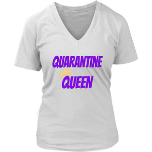 Quarantine Queen Ladies V-neck T-shirt - Audio Swag