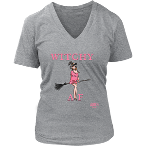 Witchy AF Ladies V-neck T-shirt - Audio Swag