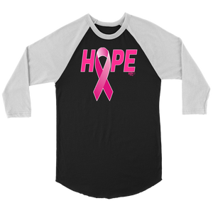 Breast Cancer Awareness Ribbon Hope Raglan - Audio Swag