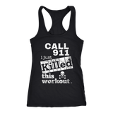 Killed This Workout Fitness Ladies Racerback Tank Top - Audio Swag