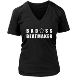 Bad@ss Beatmaker Ladies V-Neck T-shirt