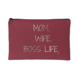 Mom. Wife. Boss Life. Large Accessory Pouch