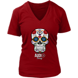 Sugar Skull Audio Swag Ladies V-neck T-shirt