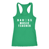 Bad@ss Music Teacher Ladies Racerback Tank Top