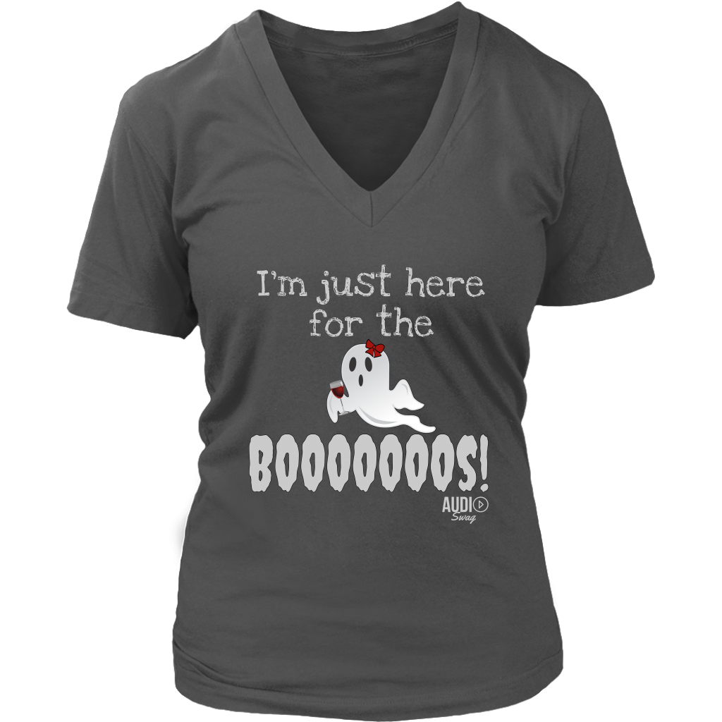 I'm Just Here For The Boooos! Ladies V-neck T-shirt - Audio Swag