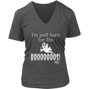 I'm Just Here For The Boooos! Ladies V-neck T-shirt - Audio Swag