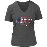 Audio Swag USA Logo Ladies V-Neck Tee - Audio Swag