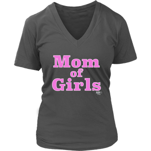 Mom Of Girls Ladies V-neck T-shirt - Audio Swag