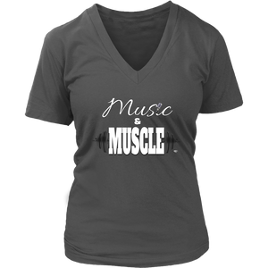 Music & Muscle Ladies V-neck T-shirt - Audio Swag