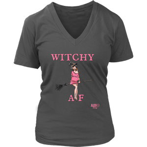 Witchy AF Ladies V-neck T-shirt - Audio Swag