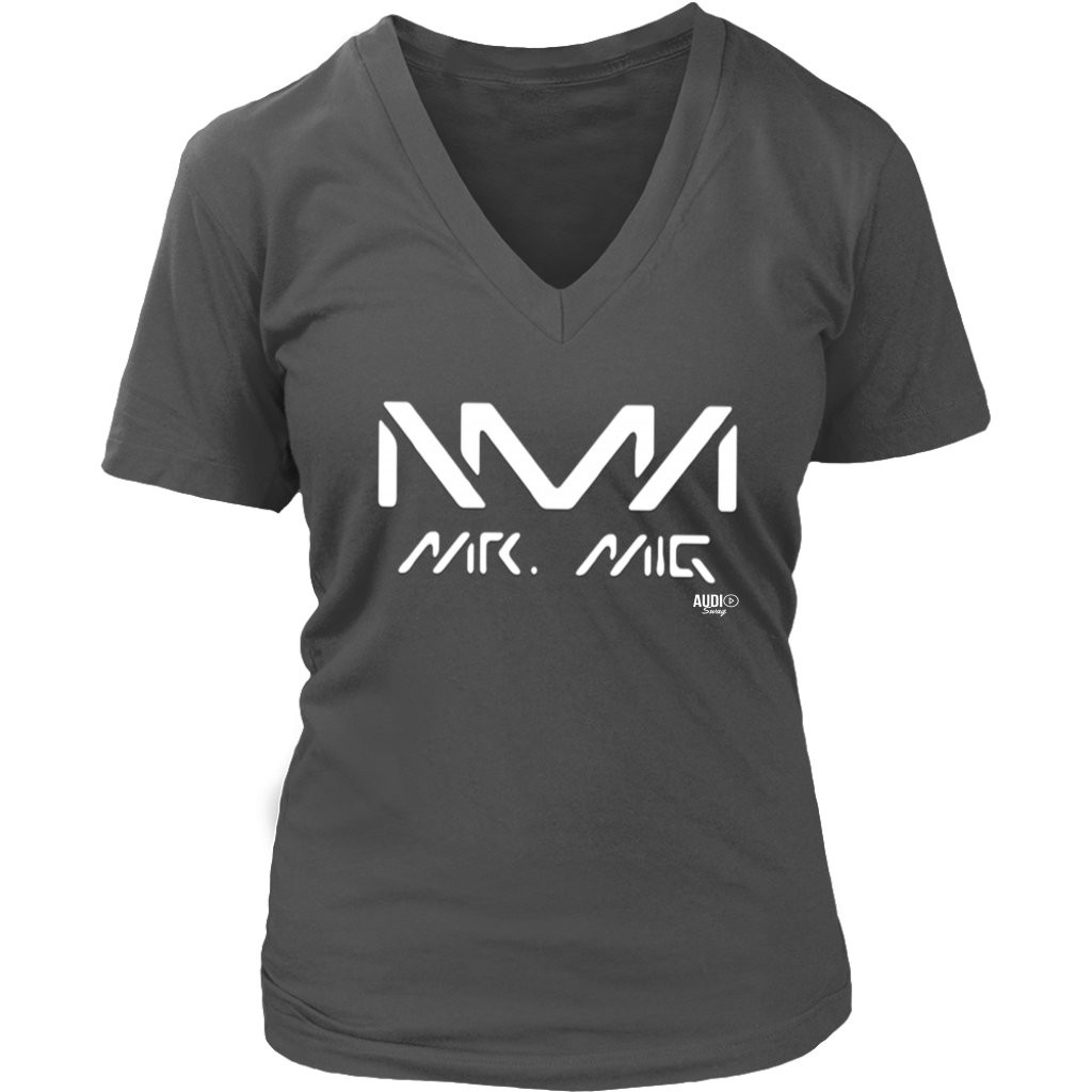 Mr. Mig Logo Ladies V-neck T-shirt - Audio Swag