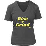 Rise and Grind Ladies V-neck T-shirt - Audio Swag