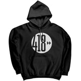 418 White Logo Hoodie