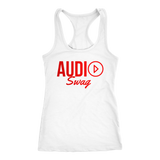 Audio Swag Red Logo Ladies Racerback Tank Top
