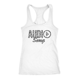 Audio Swag White Cheetah Logo Ladies Racerback Tank Top - Audio Swag