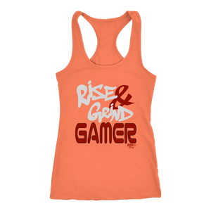 Rise & Grind Gamer Ladies Racerback Tank Top - Audio Swag