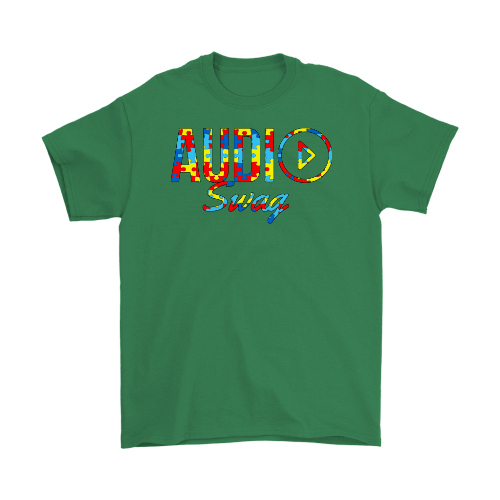 Audio Swag Autism Awareness Puzzle Logo Mens T-shirt - Audio Swag