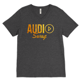 Audio Swag Gold Logo Mens V-Neck Tee - Audio Swag