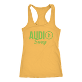 Audio Swag Green Logo Ladies Racerback Tank Top