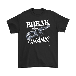 Break The Chains White Mens T-shirt - Audio Swag