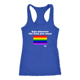 Kiss Whoever The F*#k You Want Ladies Racerback Tank Top - Audio Swag
