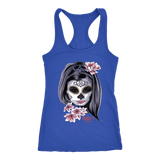 Day Of The Dead Woman Ladies Racerback Tank Top - Audio Swag