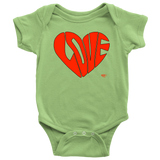 Love Heart Graphic Baby Bodysuit - Audio Swag