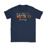 Audio Swag Autism Awareness Puzzle Logo Ladies  T-shirt - Audio Swag
