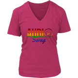 Audio Swag Pride Logo Ladies V-Neck Tee - Audio Swag