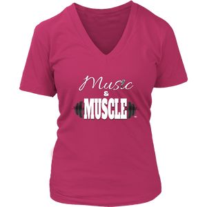 Music & Muscle Ladies V-neck T-shirt - Audio Swag