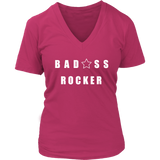 Bad@ss Rocker Ladies V-Neck T-shirt - Audio Swag