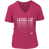 Level Up Fade Ladies V-neck T-shirt