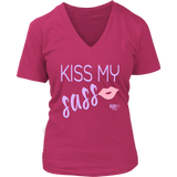 Kiss My Sass Ladies V-neck T-shirt - Audio Swag