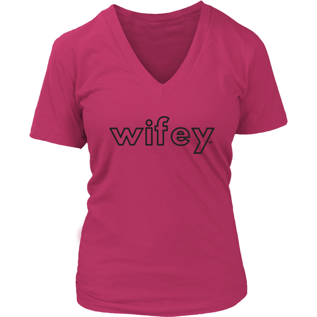 Wifey Ladies V-Neck Tee by Audio Swag - Audio Swag