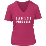 Bad@ss Producer Ladies V-Neck Tee