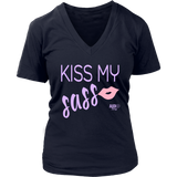 Kiss My Sass Ladies V-neck T-shirt