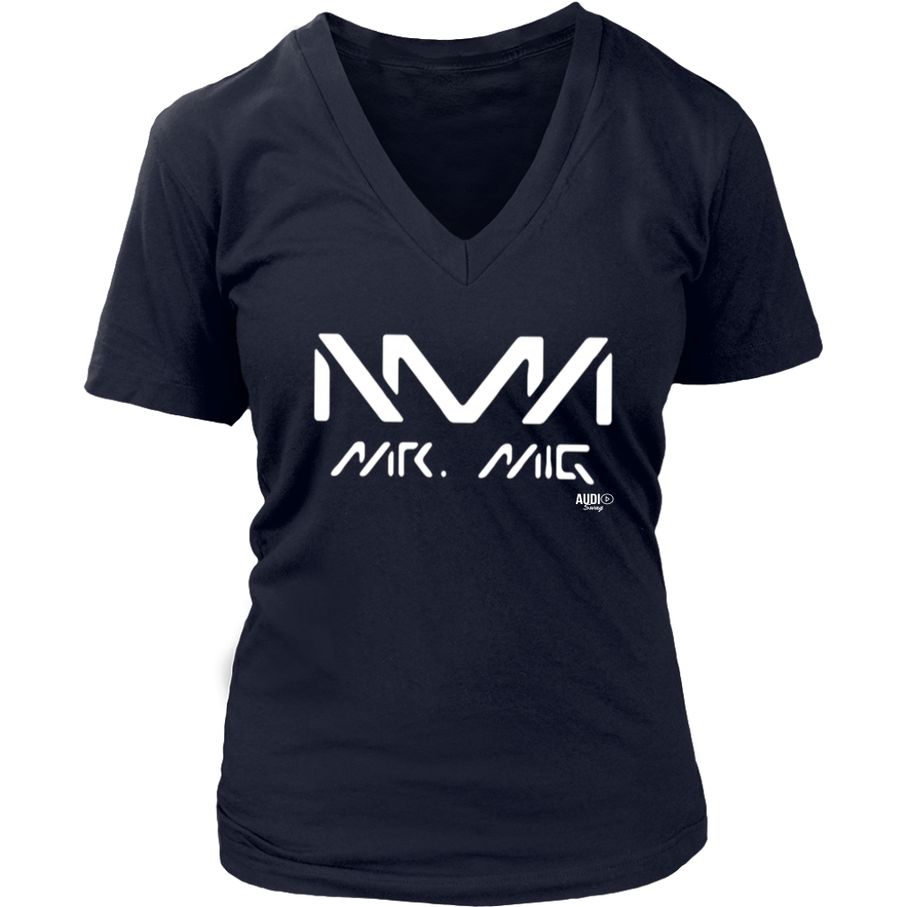 Mr. Mig Logo Ladies V-neck T-shirt - Audio Swag