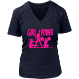 Girl Power Fitness Ladies V-neck T-shirt - Audio Swag