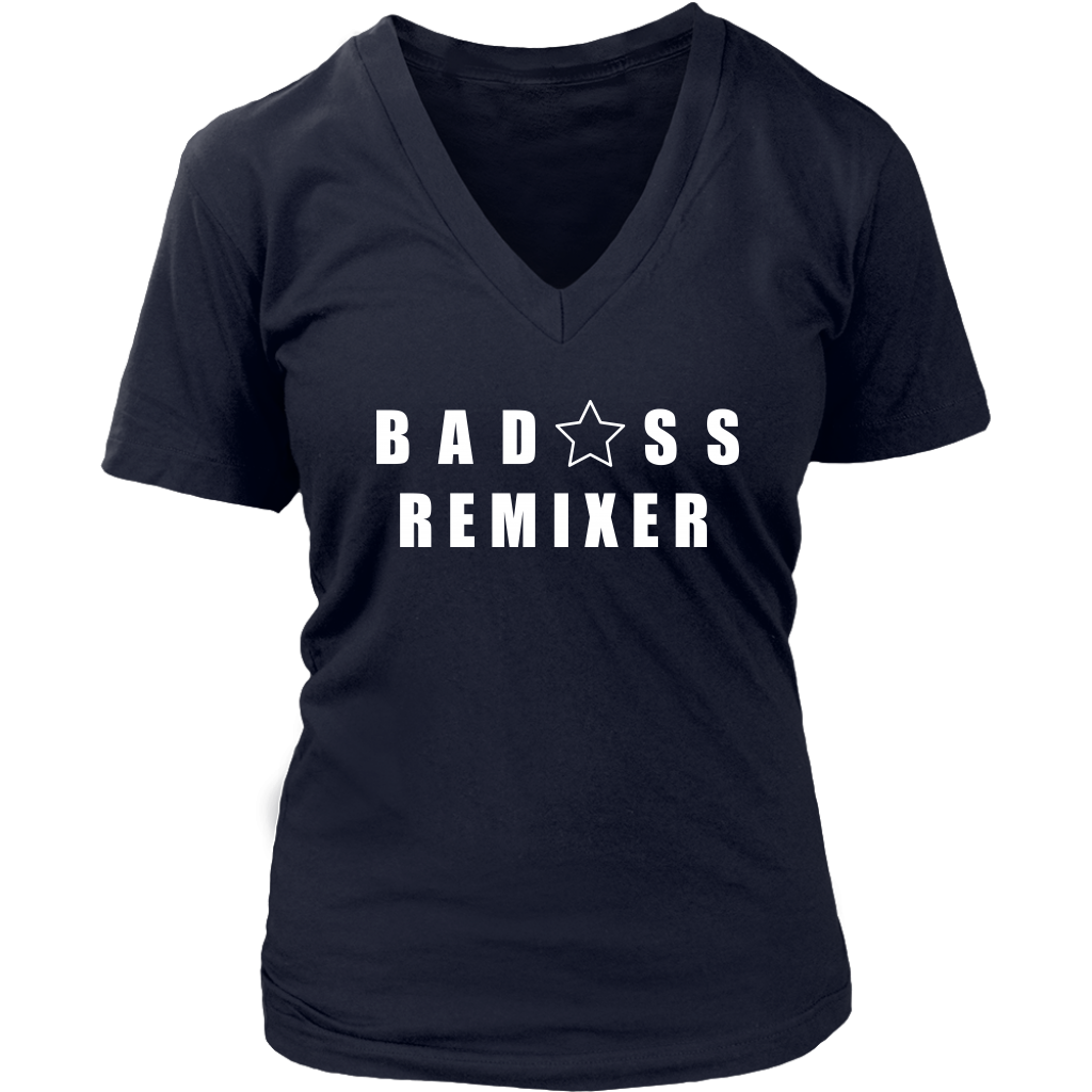 Bad@ss Remixer Ladies V-Neck Tee - Audio Swag