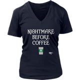 Nightmare Before Coffee Ladies V-neck T-shirt