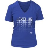 Level Up Fade Ladies V-neck T-shirt - Audio Swag