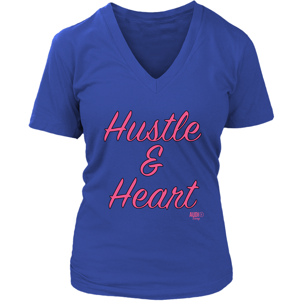 Hustle & Heart Ladies V-neck T-shirt - Audio Swag