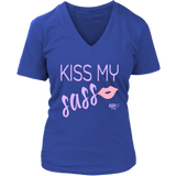 Kiss My Sass Ladies V-neck T-shirt - Audio Swag