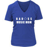 Bad@ss Music Mom Ladies V-Neck Tee