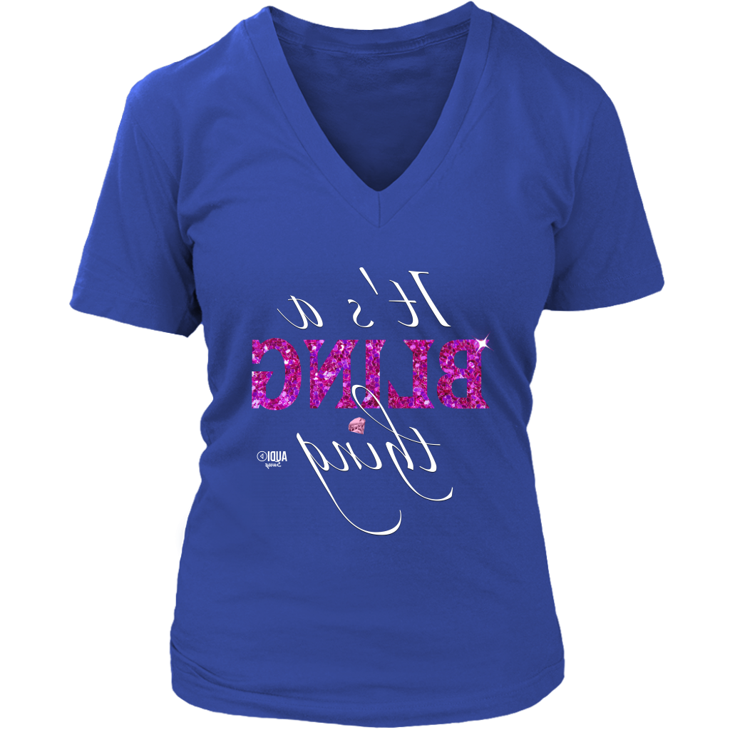 It's A Bling Thing (reversed) Ladies  V-neck T-shirt - Audio Swag