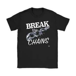 Break The Chains White Ladies T-shirt - Audio Swag