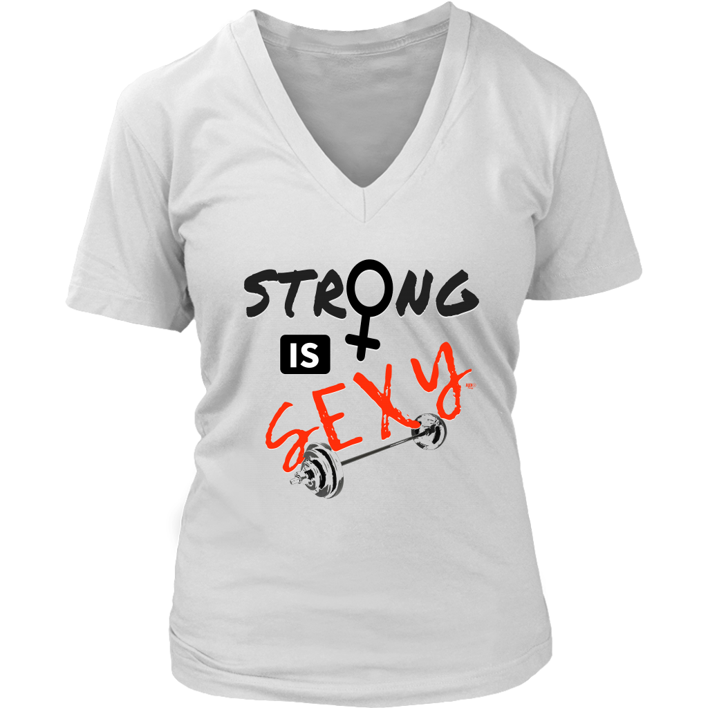 Strong is Sexy Ladies V-neck T-shirt - Audio Swag